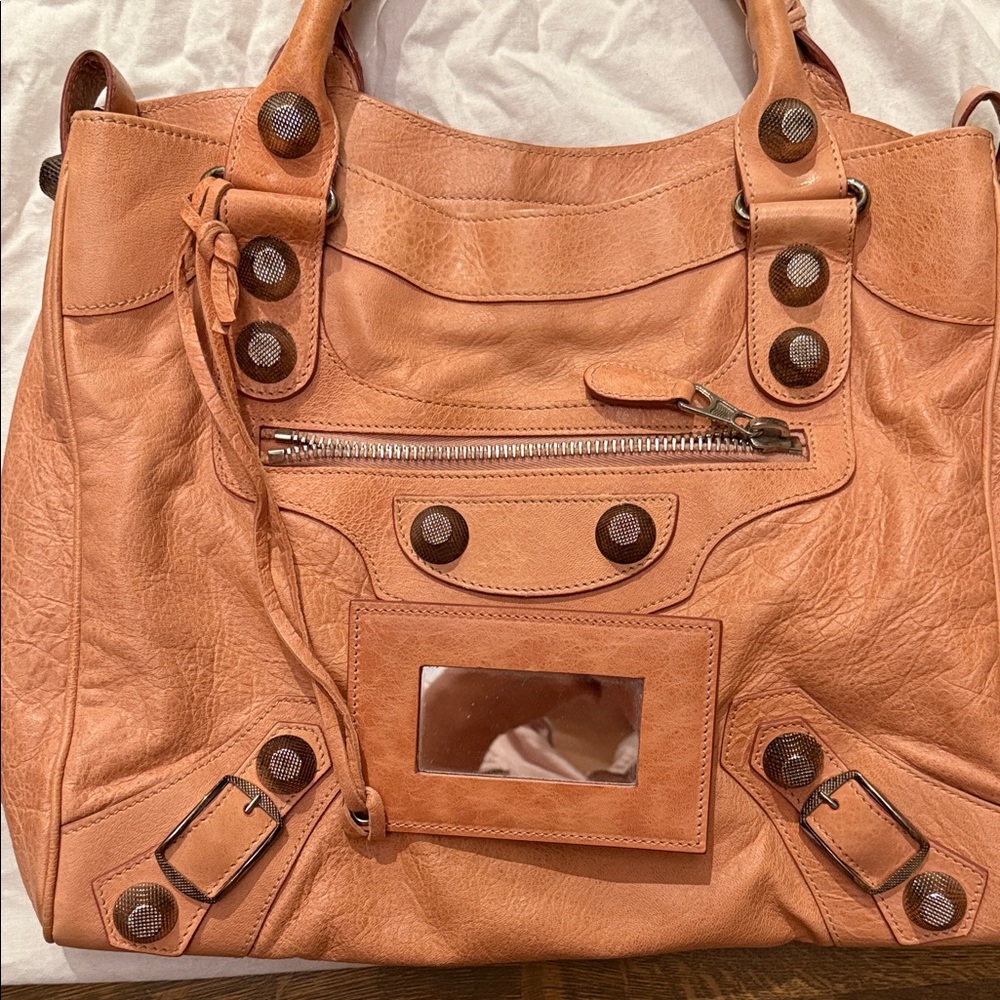 Balenciaga Peach Handbag with Silver Hardware - Picture 6 of 16